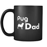 Pug Dad Black Mug