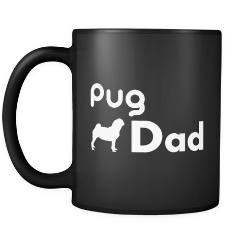 Pug Dad Black Mug