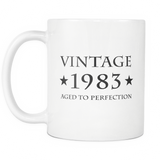 Vintage 1983 Aged To Perfection White Mug