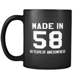 Made In 58 Black Mug