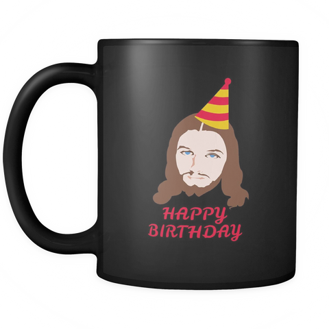 Happy Birthday Jesus Black Mug