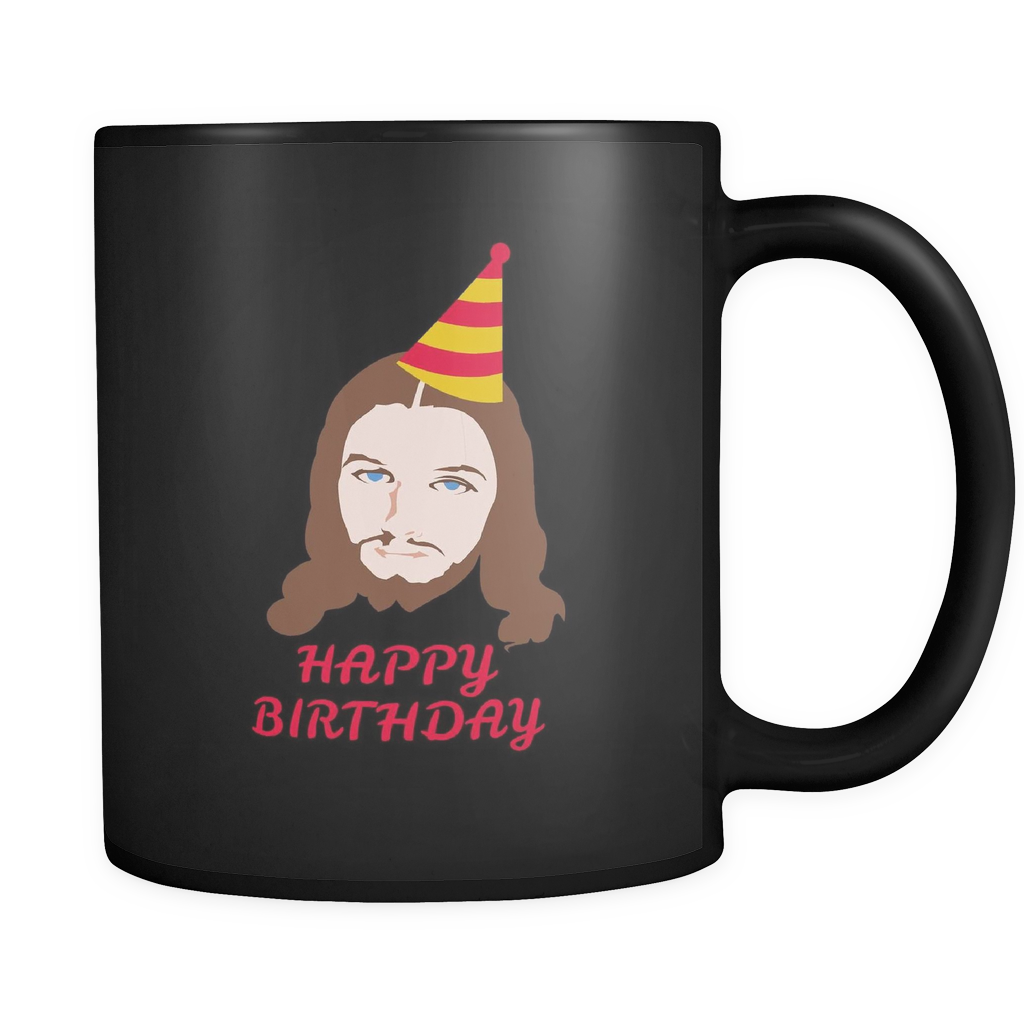 Happy Birthday Jesus Black Mug