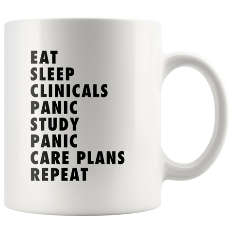 Eat Sleep Clinicals 11oz White Mug