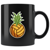 Pineapple Volleyball 11oz Black Mug