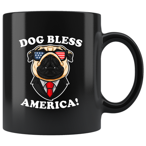 Dog Bless America! 11oz Black Mug