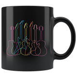 Guitar Outlines 11oz Black Mug