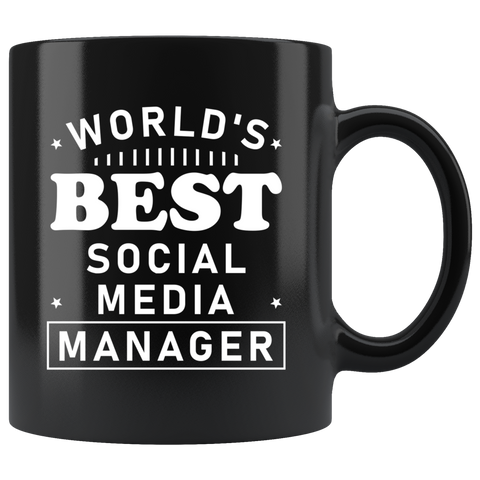 World's Best Social Media Manager  11oz Black Mug