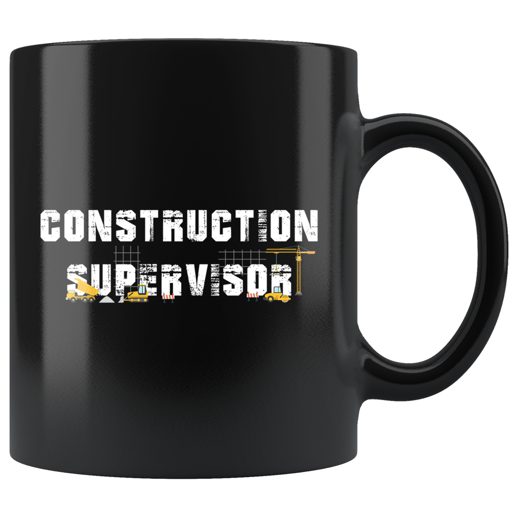 Construction Supervisor 11oz Black Mug