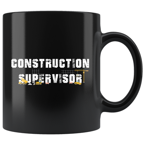 Construction Supervisor 11oz Black Mug