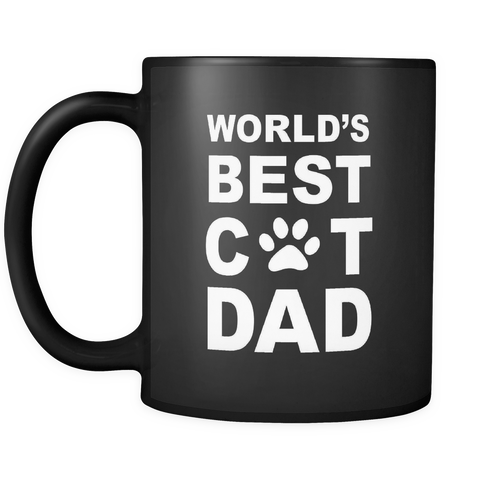 World's Best Cat Dad Black Mug