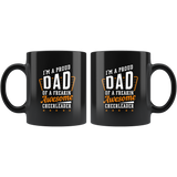 I'm A Proud Dad Of A Freakin' Awesome Cheerleader 11oz Black Mug