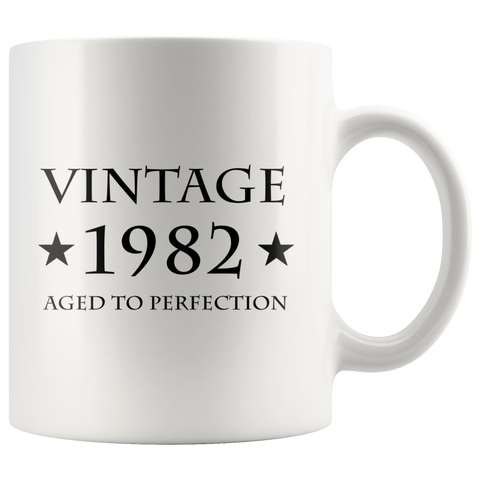 Vintage 1982 Aged To Perfection White Mug