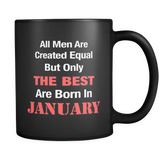 Best Are Born in January Black Mug