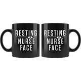 Resting Nurse Face 11oz Black Mug