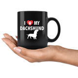 I Love My Dachshund 11oz Black Mug