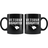Veteran Daughter 11oz Black Mug