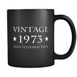 Vintage 1973 Aged to Perfection Black Mug