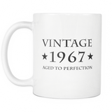 Vintage 1967 Aged To Perfection White Mug