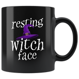 Resting Witch Face 11oz Black Mug