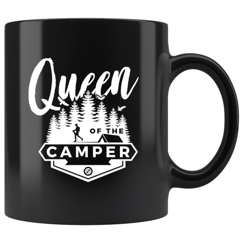 Queen of the Camper 11oz Black Mug