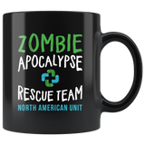 Zombie Apocalypse Rescue Team North American Unit 11oz Black Mug