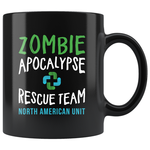 Zombie Apocalypse Rescue Team North American Unit 11oz Black Mug