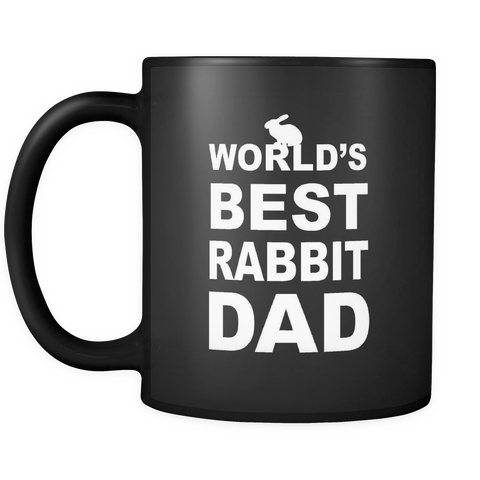 Rabbit Dad Black Mug