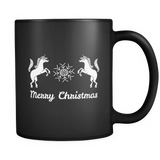 Merry Christmas Unicorn Black Mug