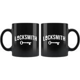 Locksmith With Key 11oz Black Mug