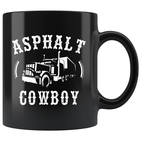 Asphalt Cowboy 11oz Black Trucker Coffee Mug