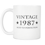 Vintage 1987 Aged To Perfection White Mug