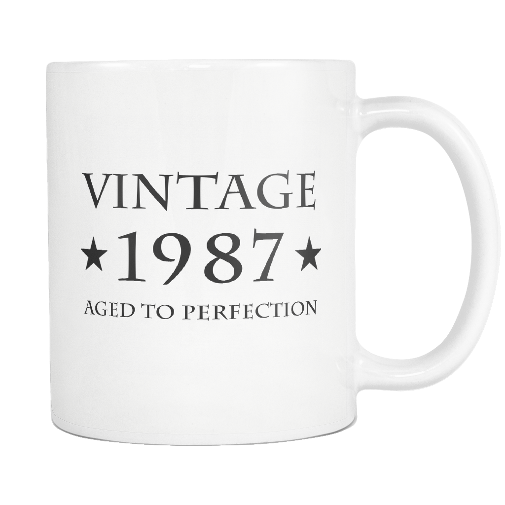 Vintage 1987 Aged To Perfection White Mug