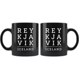 Reykjavik Iceland 11oz Black Mug