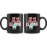 Fa La La La Llama - Christmas 11oz Black Mug