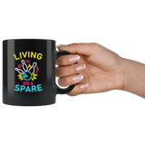 Living On A Spare 11oz Black Mug