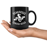 Seahorses Against Gender Roles 11oz Black Mug