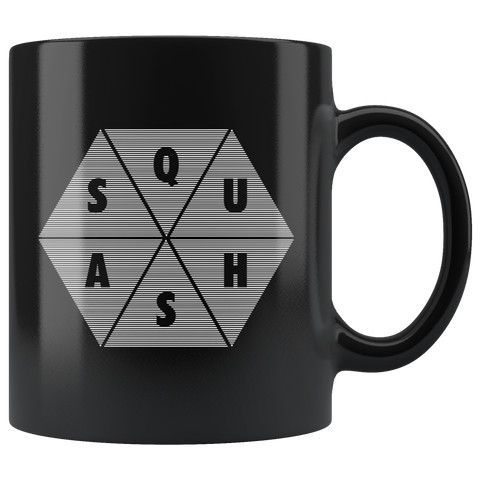 Squash Diamond 11oz Black Mug