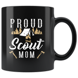 Proud Scout Mom 11oz Black Mug