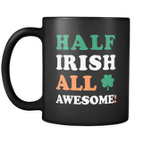 Half Irish All Awesome Mug in Black