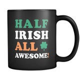 Half Irish All Awesome Mug in Black