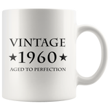 Vintage 1960 Aged To Perfection White Mug