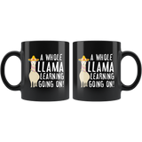 A Whole Llama Learning Going On! 11oz Black Mug
