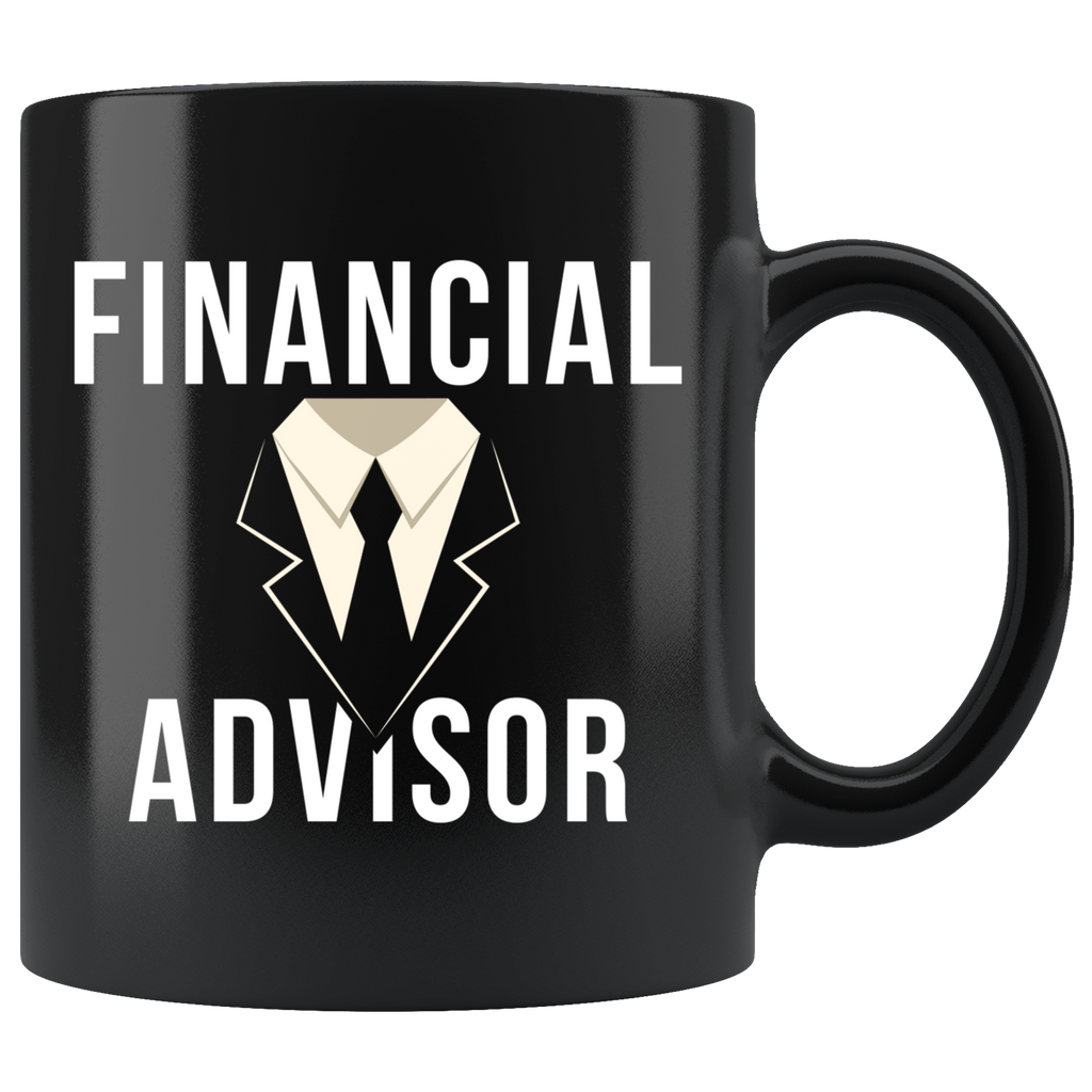Financial Advisor (Suit & Tie) 11oz Black Mug
