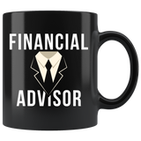 Financial Advisor (Suit & Tie) 11oz Black Mug