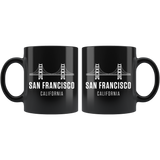 San Francisco California 11oz Black Mug
