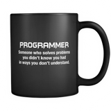 Funny Programmer Description Black Mug - Software Engineer Mug