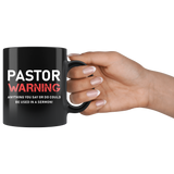 Pastor Warning 11oz Black Mug