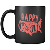 Happy 4th Of July Black Mug