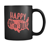 Happy 4th Of July Black Mug