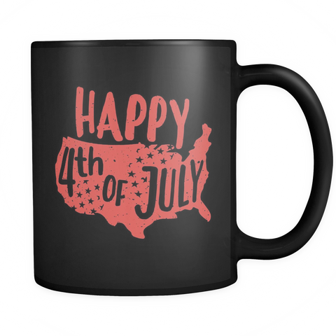 Happy 4th Of July Black Mug